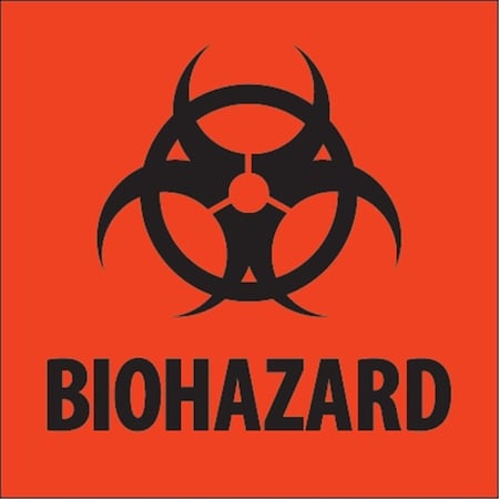 Bondad 2 x 2 in. - Biohazard Fluorescent Red Labels BO3350410